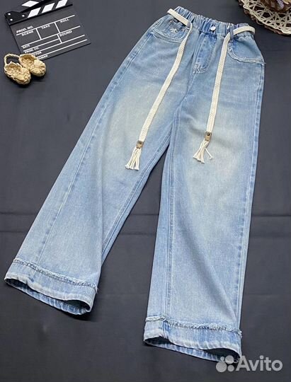 Джинсы голубые для девочки, 140-164