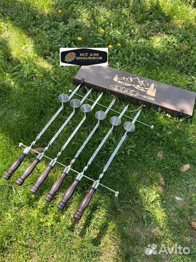 Шашлычный набор подарочный, шампура,кизлярский нож