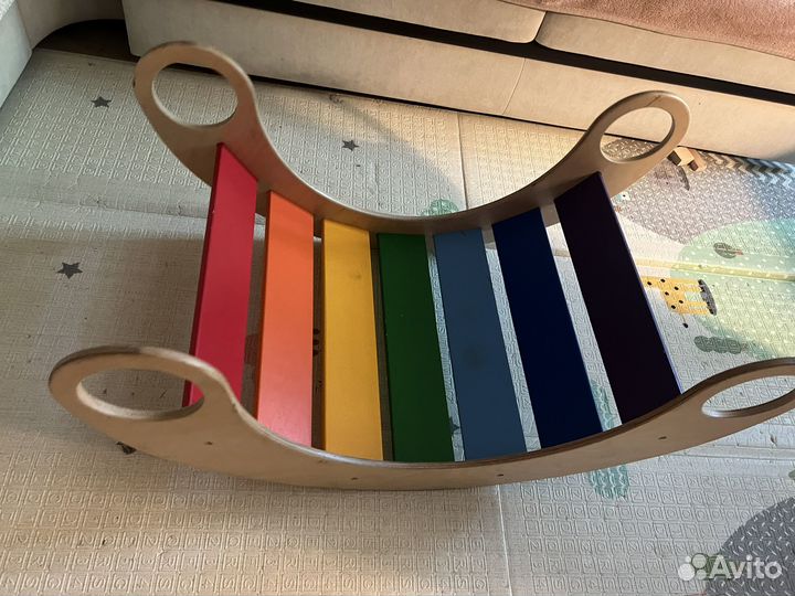 Детская деревянная качалка Радуга