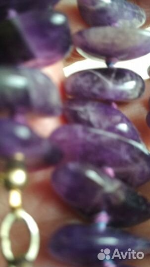 Бусы из крупного, натурального аметиста