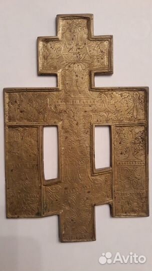 Крест медный литой с эмалями