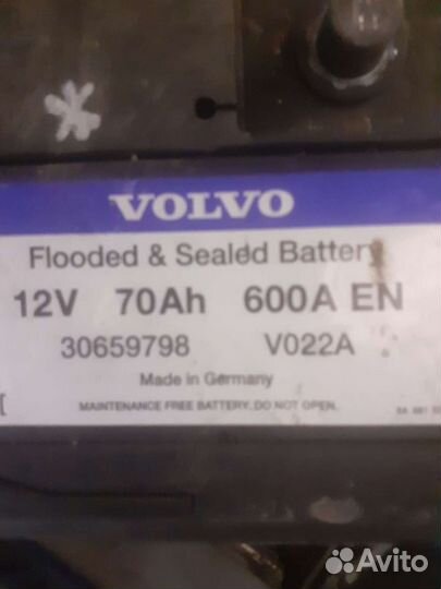 Аккумулятор volvo 70 Ач