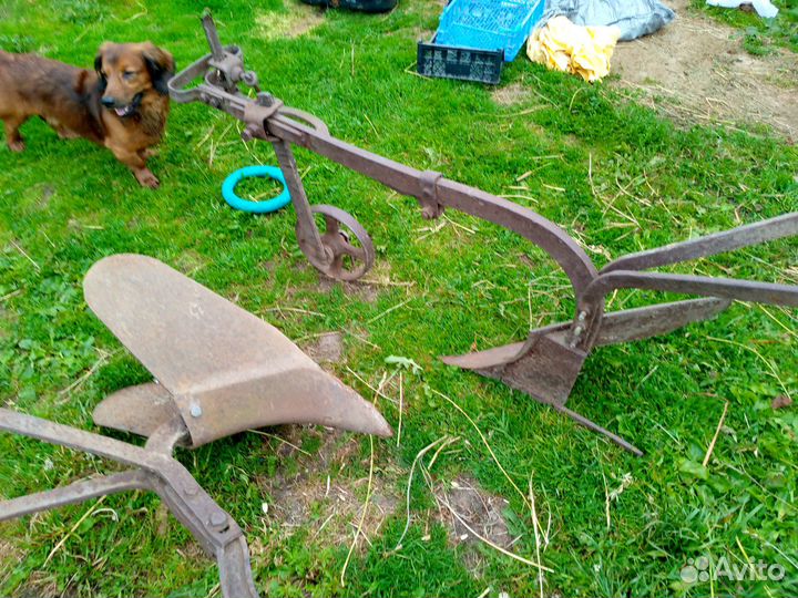 Старые плуг и окучник конные