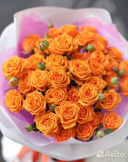 Розы кустовые. Букет. Купить цветы с доставкой