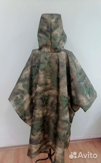 Дождевик пончо накидка плащ мох