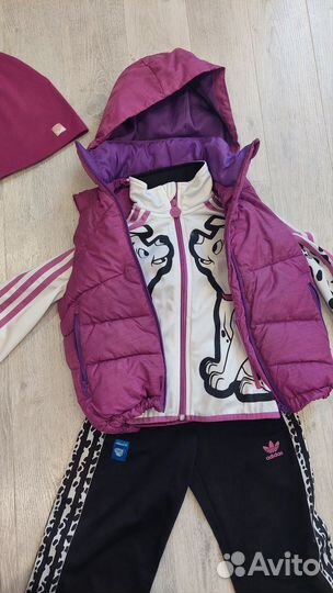 Костюм и жилетка Adidas original+шапка