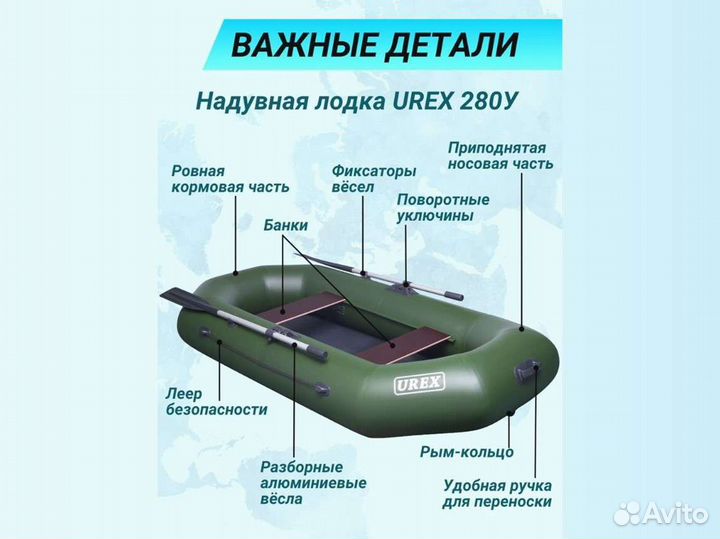 Лодка пвх надувная для рыбалки 280 см urex 280у