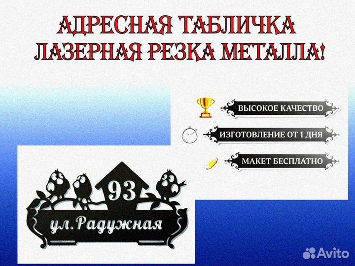 Адресная табличка металлическая