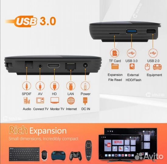 AndroidTV приставка Vontar X3, (4-32Gb),Android 9