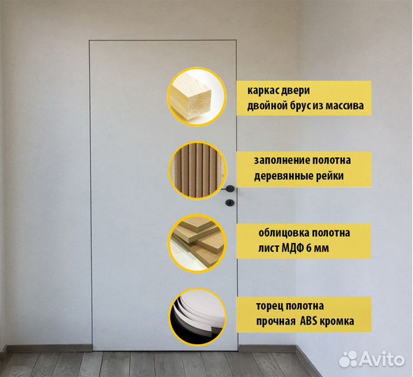 Скрытая межкомнатная дверь