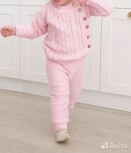Костюм вязаный для девочки 74-80