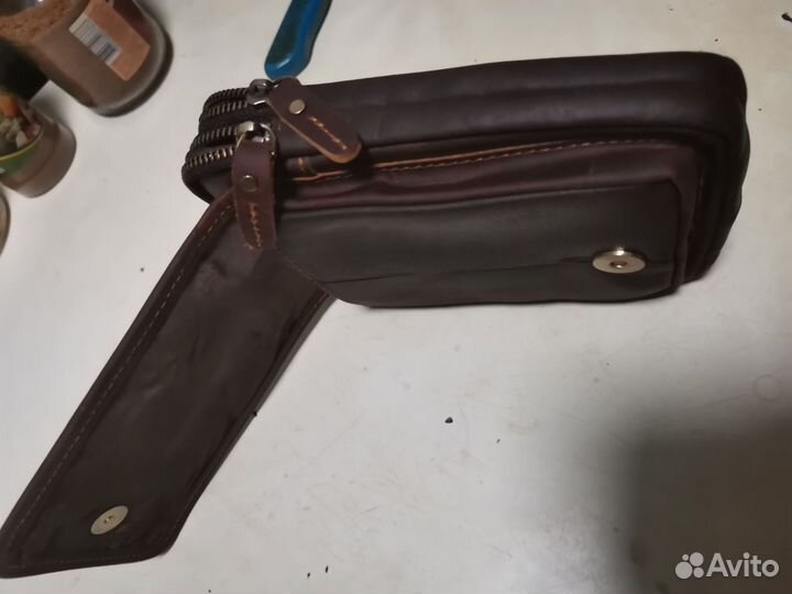 Барсетка кожаная мужская новая