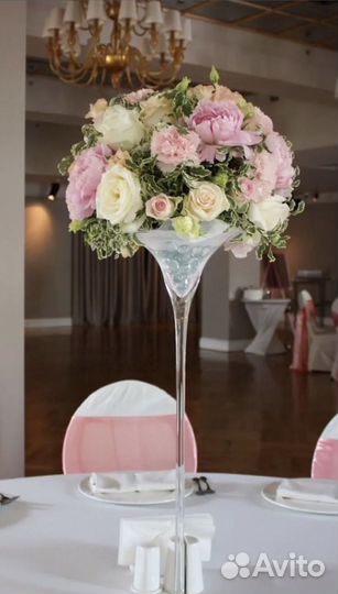 Ваза-мартини на высокой ножке 60 см