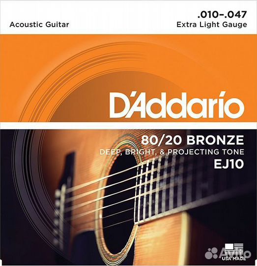 Струны D'Addario EJ10 bronze 80/20