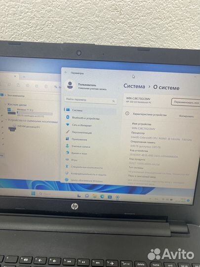 HP 15.6 intel 2 ядра 4gb hdd 1tb 2016г