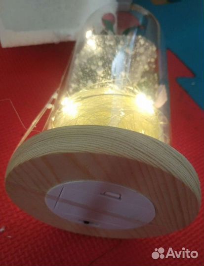 Ночник, светильник Розы с подсветкой в колбе