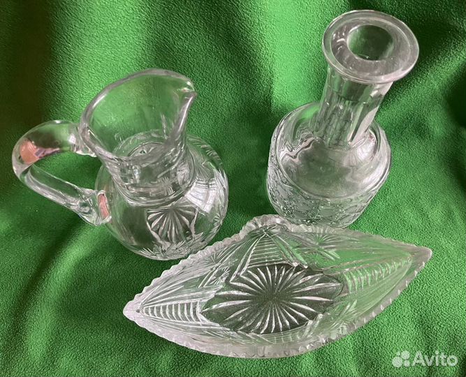 Графин штоф и салатница хрустальные СССР