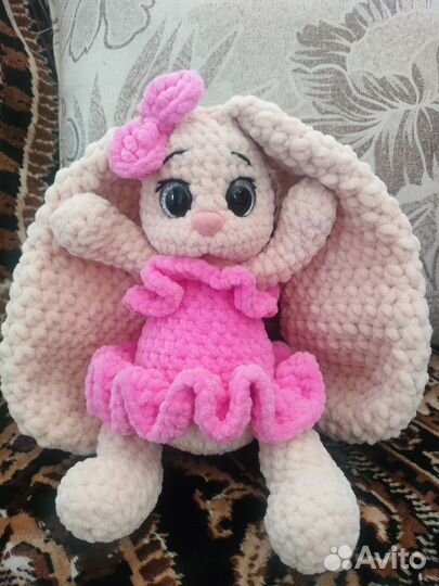 Мягкая игрушка плюшевая зайка