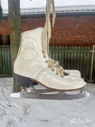 Коньки фигурные детские, СССР натуральная кожа