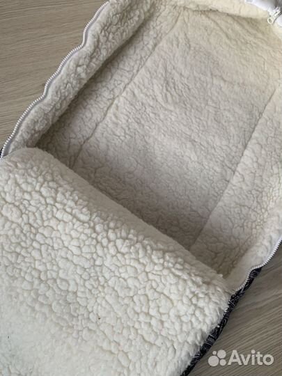 Зимний конверт в коляску на овчине