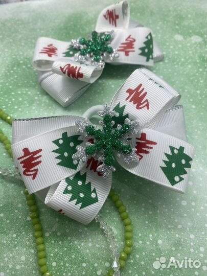 Новогодние резинки для волос, пара