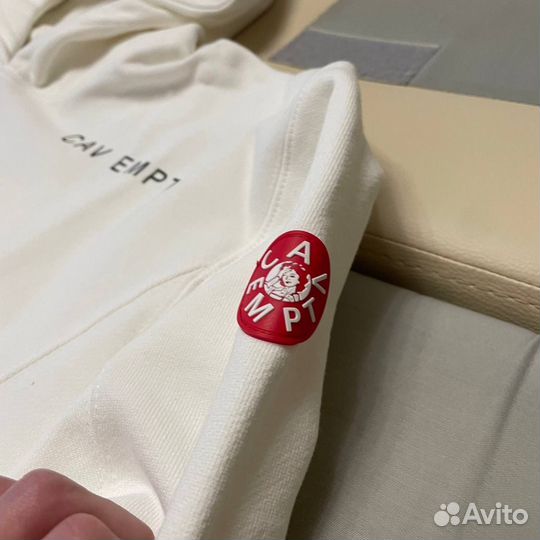 Худи cav empt белое оверсайз размер S