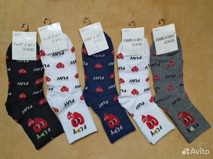 Носки женские с сердцем 5 пар