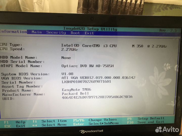 Packard Bell core i3/radeon 5650 1gb/15,6