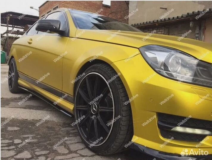 Лезвия под пороги Mercedes Benz C W204 2D coupe