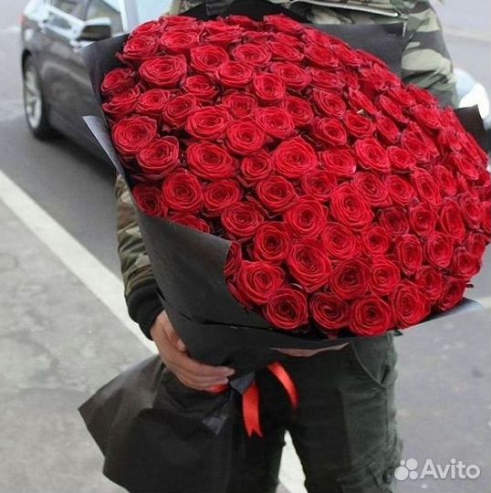 Розы высокие Доставка цветов