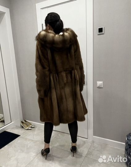 Шуба норковая с капюшоном 44-46