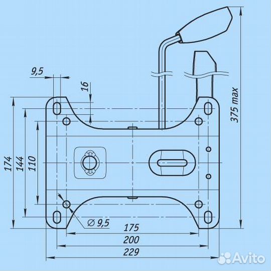 Механизм качания Топ-Ган LUX 150х200 мм