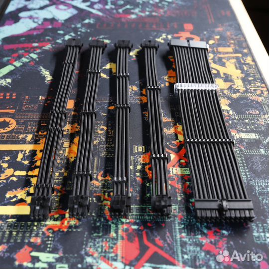 Кабель, удлинитель 24 pin, 6+2 pin, 4+4 pin 35 cm