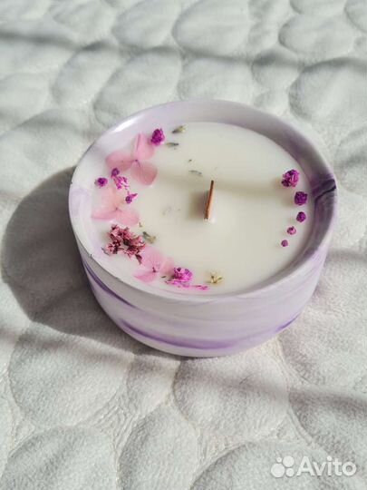 Свечи ручной работы, свечи в гипсе, на бетоне