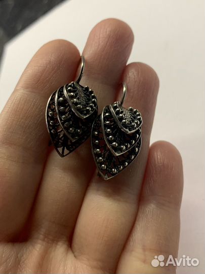 Серьги серебро СССР 925