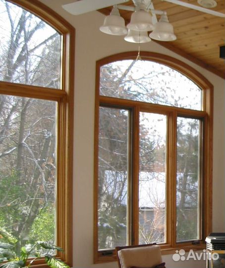 Окно пвх с фрамугой полукруг