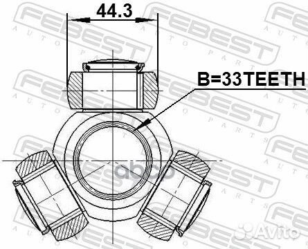 Трипоид 33X44.3 nissan X-trail T31 2007-2013 02