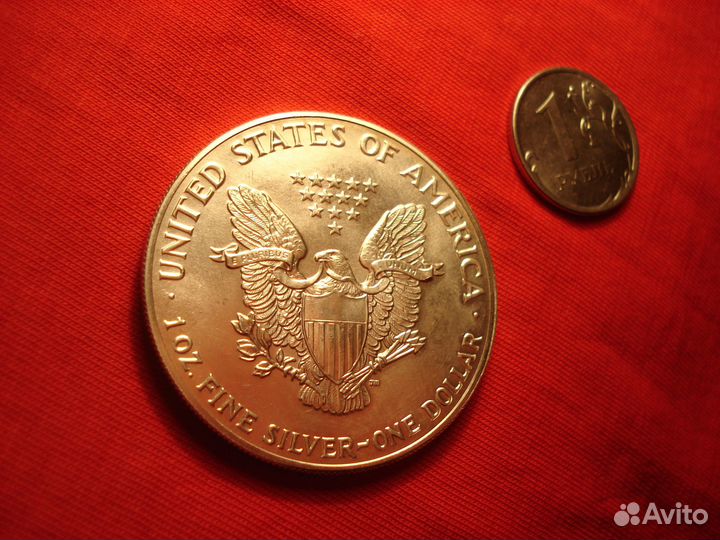 Монета Серебро Шагающая Свобода Редкий Униця