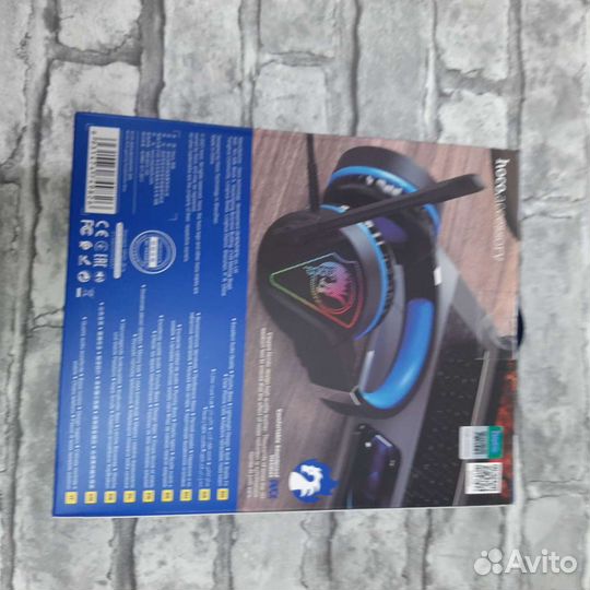 Проводные наушники Hoco W104 USB+Jack 3.5mm Синие