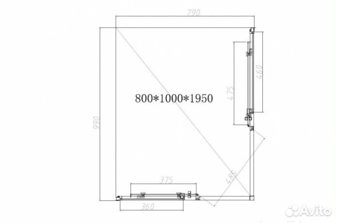 Душевой уголок Vincea VSS-4SN 100x80 Black/проз