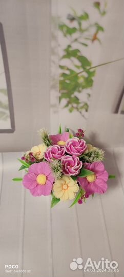 Букет из мыльных цветов