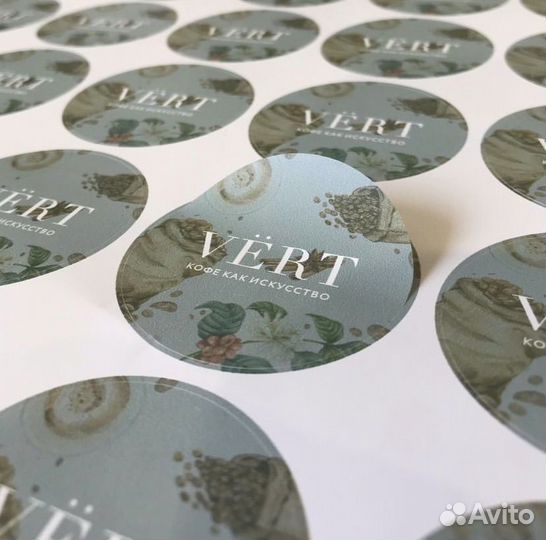 Наклейки круглые квадратные