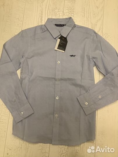 Новая школьная Рубашка/ сорочка, голубая, 122 см