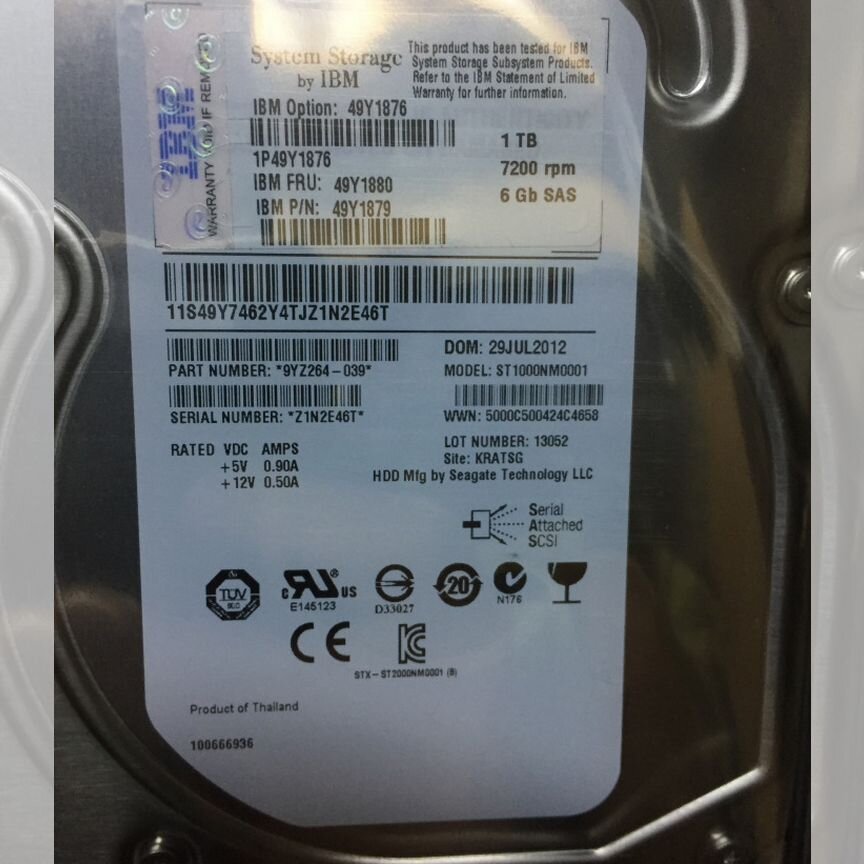 [49Y1880] Жесткий Диск Ibm 1tb 6gb Sas 3.5 49y1880