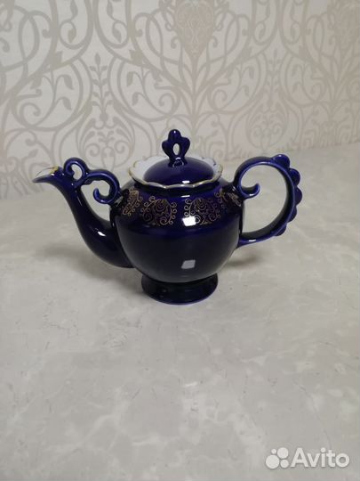 Кобальт фарфор заварочный чайник новый