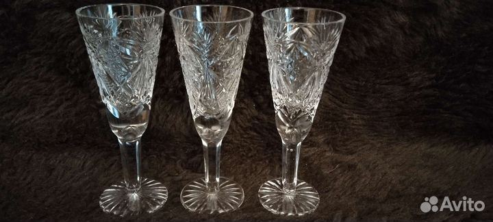 Рюмки на ножке, хрусталь, ссср, винтаж