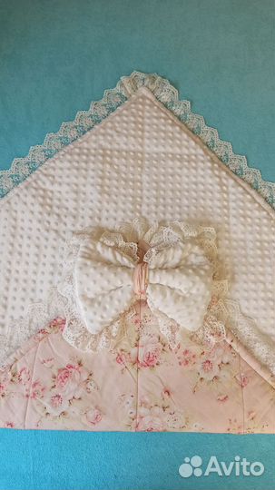 Одеяло-конверт с бантом на выписку из роддома