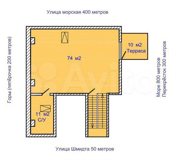 1-к. апартаменты, 95 м², 6/6 эт.