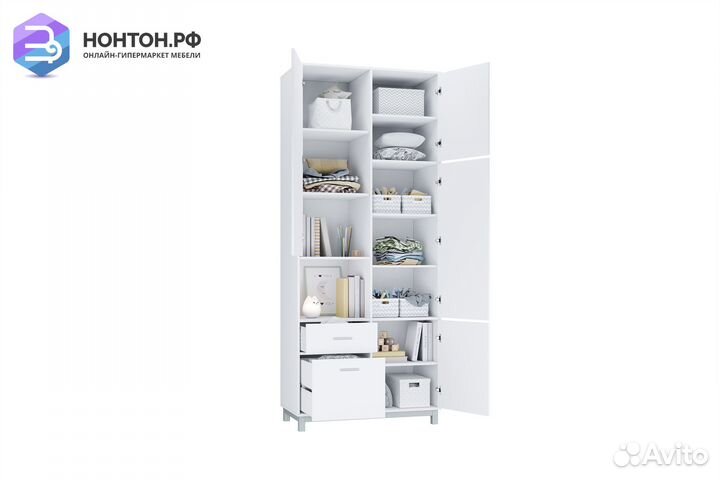 Шкаф двухсекционный Polini kids Mirum 2320 белый