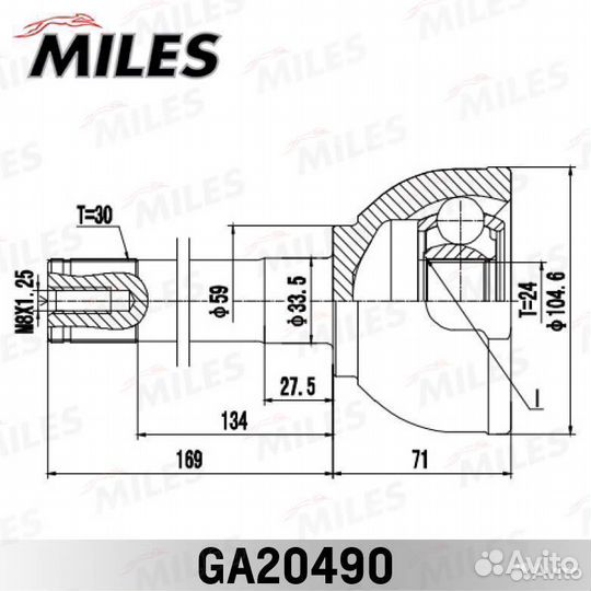 ШРУС toyota land cruiser 80 4.2-4.5 90-97 наружный